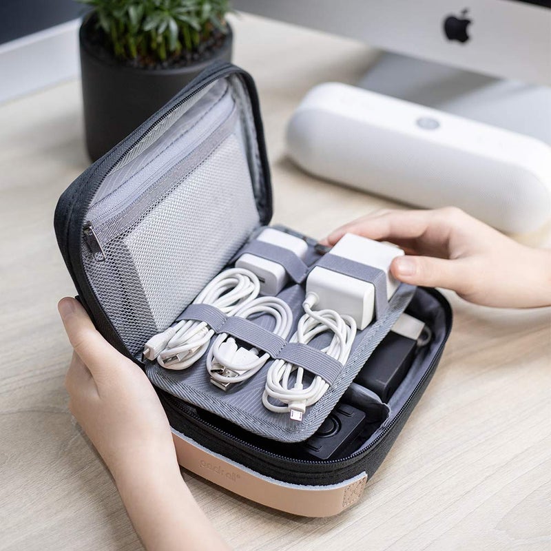 pack all Electronic Organizer, Cable Organizer Bag, Cord Travel Organizer for Cables, Chargers, Phones, USB cords, SD Cards (Black) - Image 5
